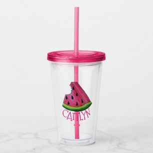 Juicy Pink Watermelon Melon Slice Picnic Food Acrylic Tumbler