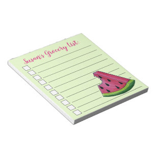 Juicy Pink Watermelon Personalised Grocery List Notepad