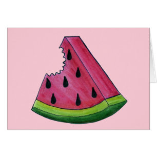 Juicy Pink Watermelon Wedge Slice Green Rind Fruit