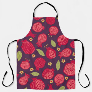 Juicy pomegranates: vintage illustration. apron