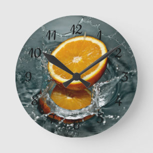 Juicy positive orange for vitamin mood   round clock