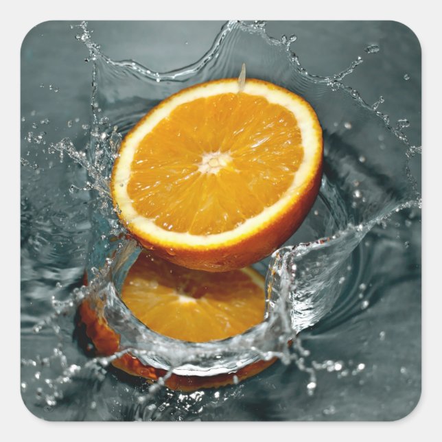 Juicy positive orange for vitamin mood    square sticker (Front)