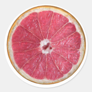 Juicy Red Grapefruit Classic Round Sticker
