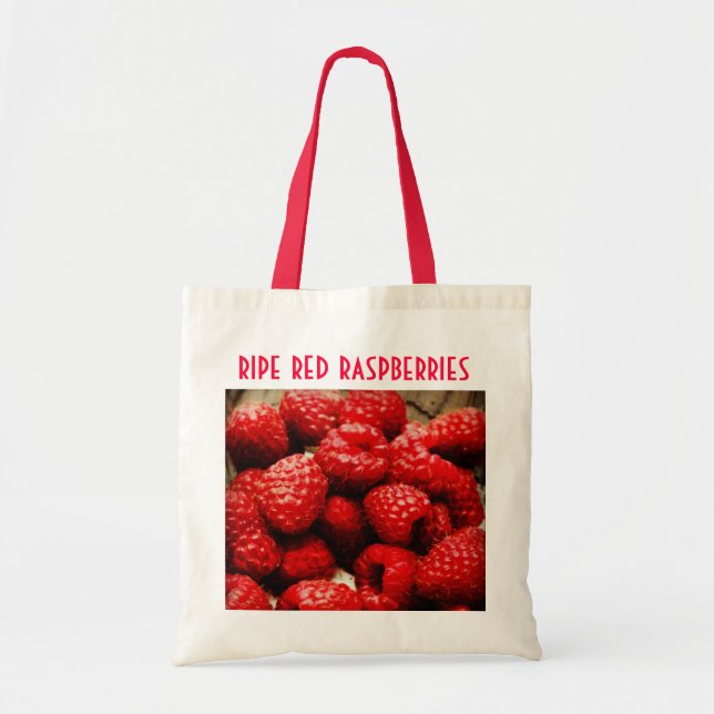 Juicy Red Raspberries Tote Bag (Front)