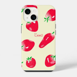 Juicy Red Strawberries (Beige) iPhone 14 Case