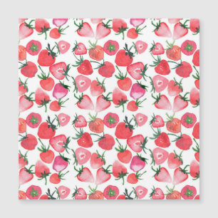 Juicy Red Strawberries Watercolor Pattern