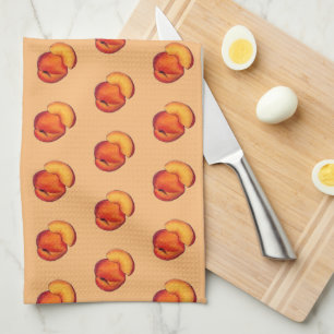 Juicy Ripe Summer Peach Georgia Peaches Fruit Tea Towel