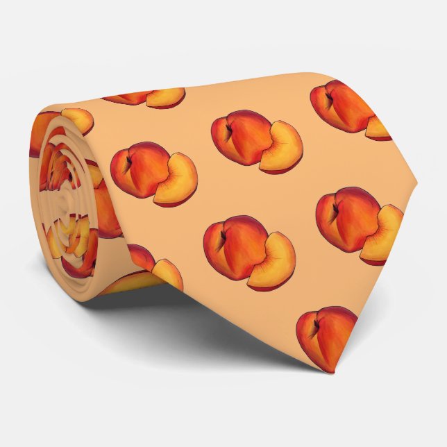 Juicy Ripe Summer Peach Georgia Peaches Fruit Tie (Rolled)