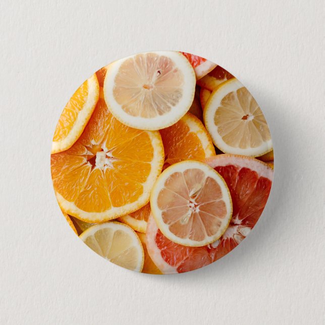 Juicy Sliced Citrus Fruits 6 Cm Round Badge (Front)