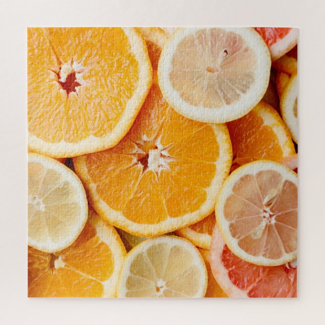 Juicy Sliced Orange Citrus Fruits Jigsaw Puzzle (Vertical)