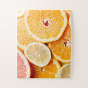 Juicy Sliced Orange Citrus Fruits Jigsaw Puzzle