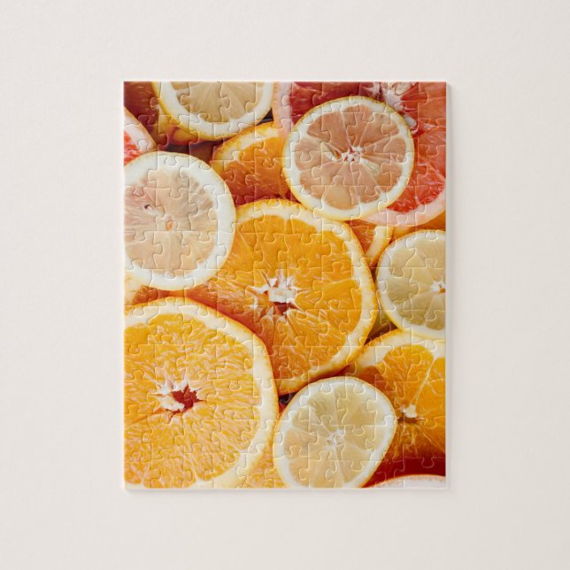 Juicy Sliced Orange Citrus Fruits Jigsaw Puzzle (Vertical)