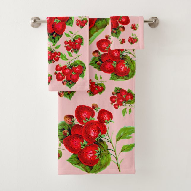 Juicy Strawberry  Bath Towel Set (Insitu)