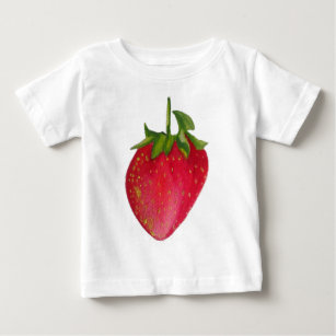 Juicy Strawberry fruit watercolour macro art Baby T-Shirt