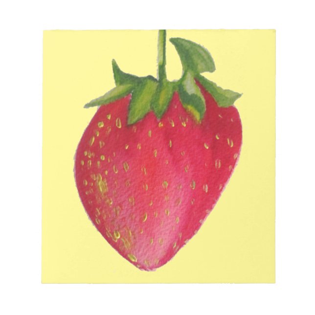 Juicy Strawberry fruit watercolour macro art Notepad (Front)