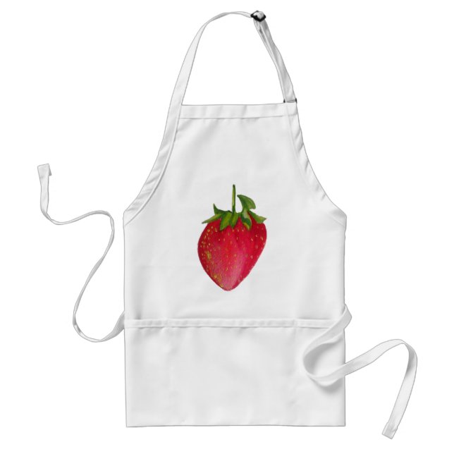 Juicy Strawberry fruit watercolour macro art Standard Apron (Front)