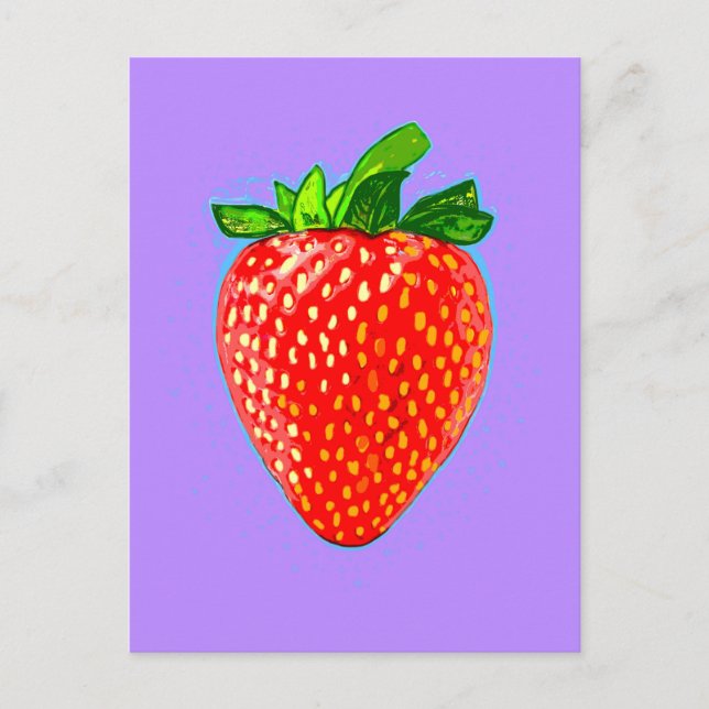 Juicy Strawberry in Pop Art Style  Postcard (Front)