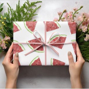 Juicy summer fruit watermelon pattern wrapping paper