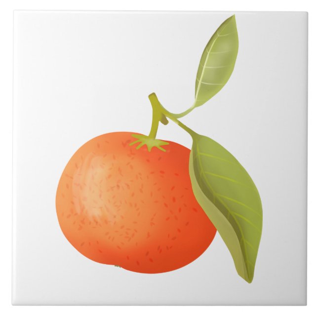Juicy tangerine ceramic tile (Front)
