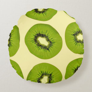 Juicy Tropical Fruits: Vibrant Summer Round Cushion