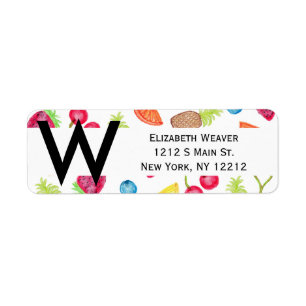 Juicy Watercolor Hand Painted Fruit Pattern Return Address Label