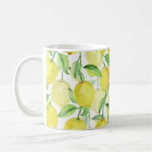 Juicy Watercolor: Vibrant Lemon Painting Coffee Mug