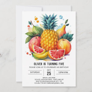 Juicy Watermelon Editable Fruits Birthday Invitation