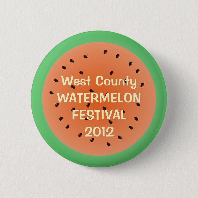 Juicy watermelon half red summer custom event 6 cm round badge (Front)