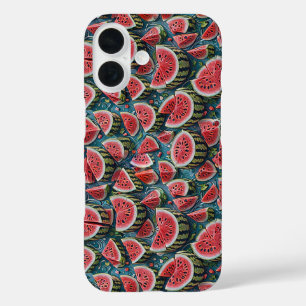 Juicy Watermelon Pattern Design 1 iPhone 16 Case