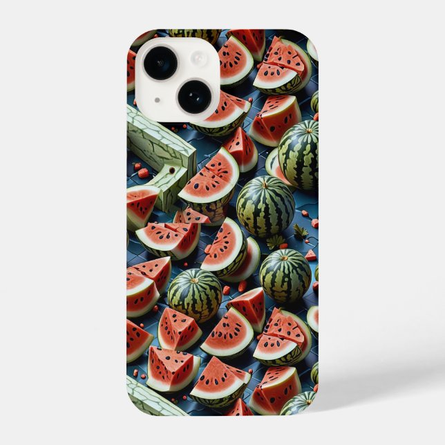 Juicy Watermelon Pattern Design 2 iPhone Case (Back)