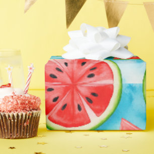  Juicy WATERMELON pattern in watercolor pattern  Wrapping Paper