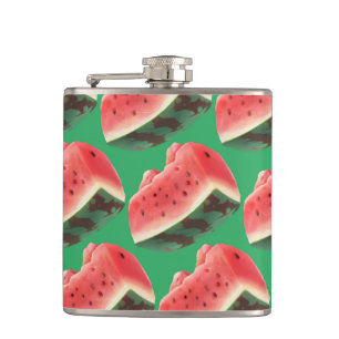 Juicy Watermelon Pattern: Summer Fruit Design Hip Flask