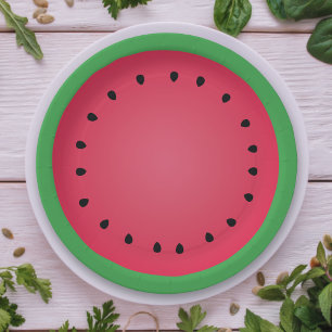 Juicy Watermelon Slice Funny Foodie Paper Plate