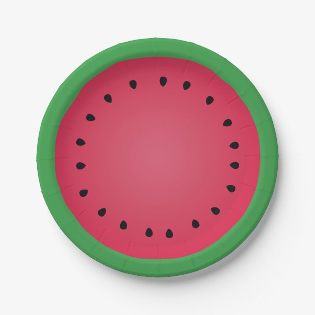 Juicy Watermelon Slice Funny Foodie Paper Plate (Front)