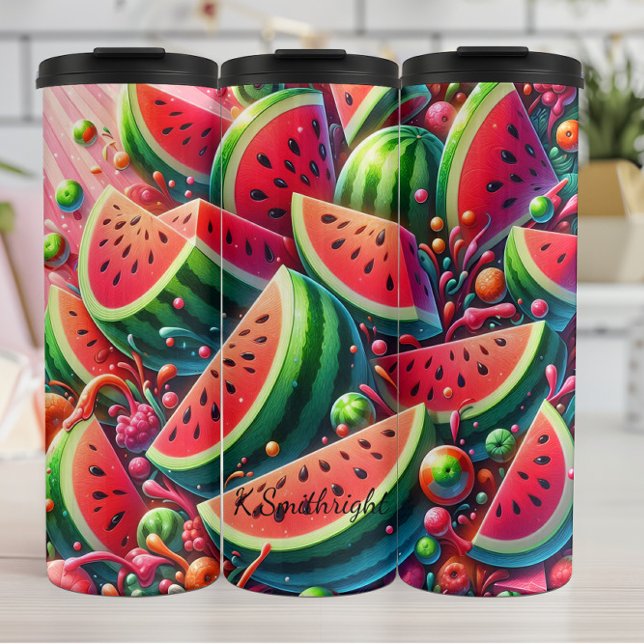 Juicy Watermelon Slices Summer Fun Thermal Tumbler (Creator Uploaded)