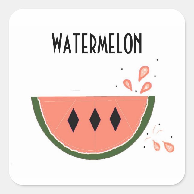 Juicy Watermelon Square Sticker (Front)