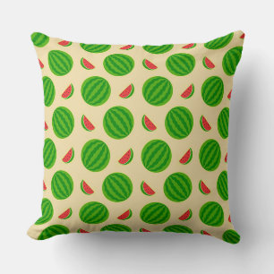 Juicy Whole and Sliced Watermelons Cushion