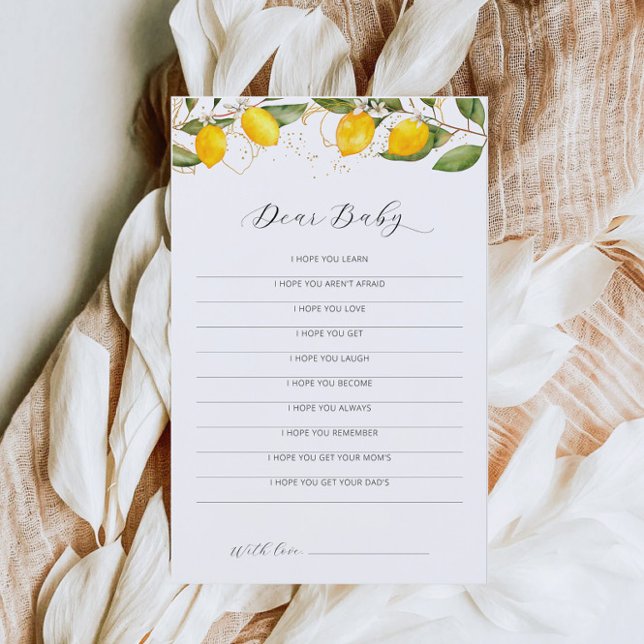 Juicy Yellow Citrus Baby Shower Dear Baby Game  (Creator Uploaded)