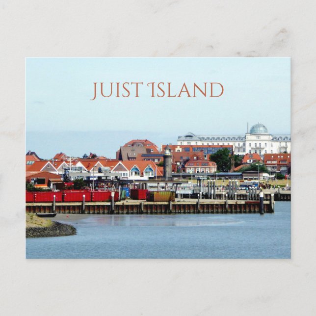 Juist City and Harbour, Juist Island, East Frisia Postcard (Front)