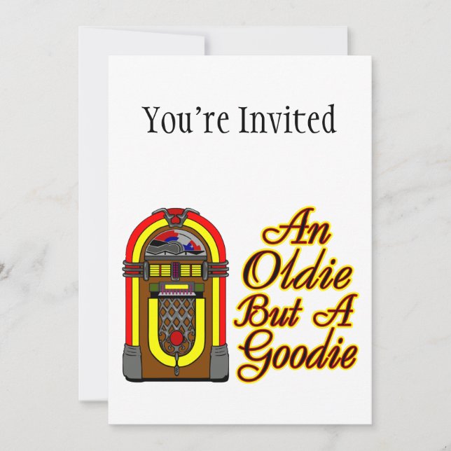Jukebox An Oldie But A Goodie Invitation (Front)