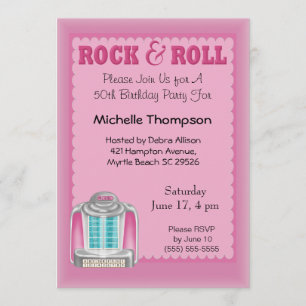 Jukebox  Birthday Invitations