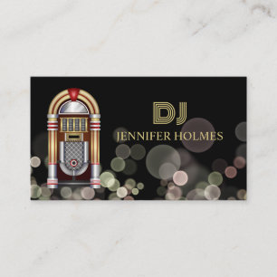 Jukebox Bokeh Light DJ Black Business C Card