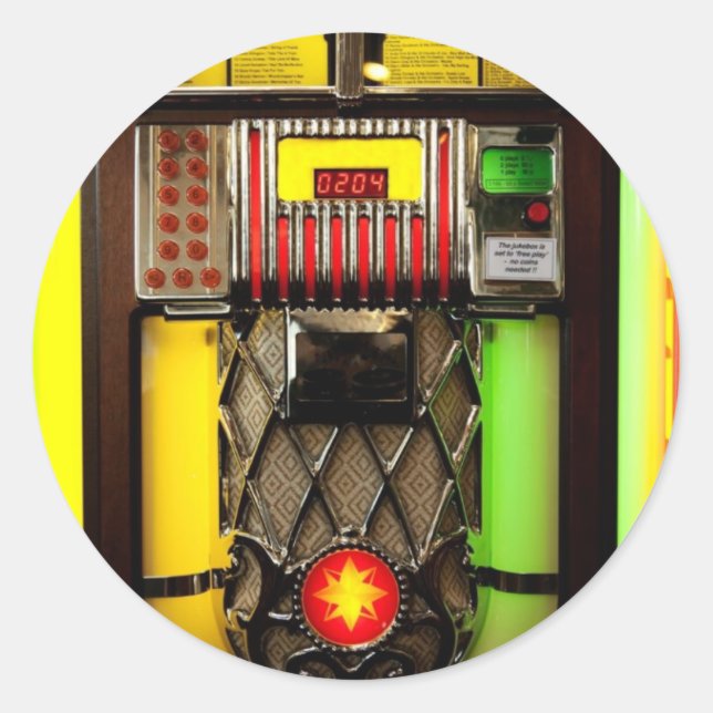Jukebox Classic Round Sticker (Front)