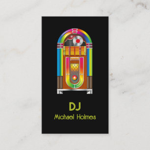Jukebox DJ Music Black Business Card