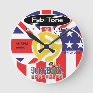 Jukebox Explosion 45 Label Clock