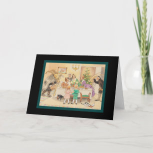Jul Goat at the Christmas Table Holiday Card