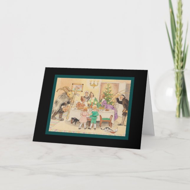 Jul Goat at the Christmas Table Holiday Card (Front)