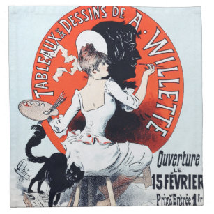Jules Cheret Exposition Art Nouveau Napkins