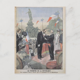 Jules Dalou being awarded with the medal Postcard