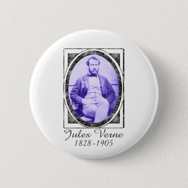Jules Verne 6 Cm Round Badge (Front)